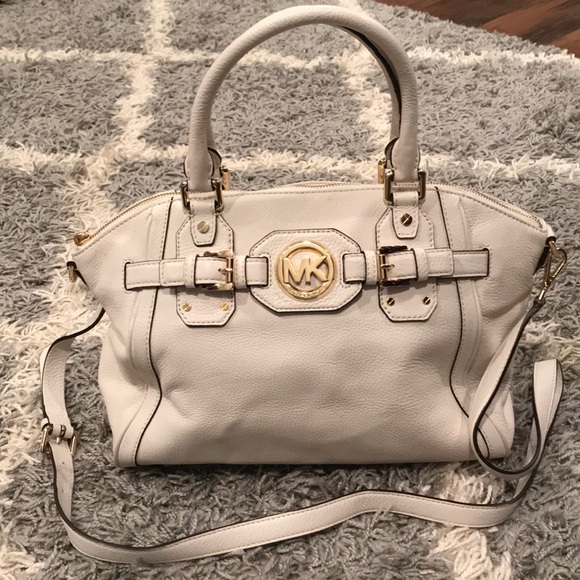 Michael Kors Handbags - Michael Kors Soft Leather Cream Satchel Bag Purse